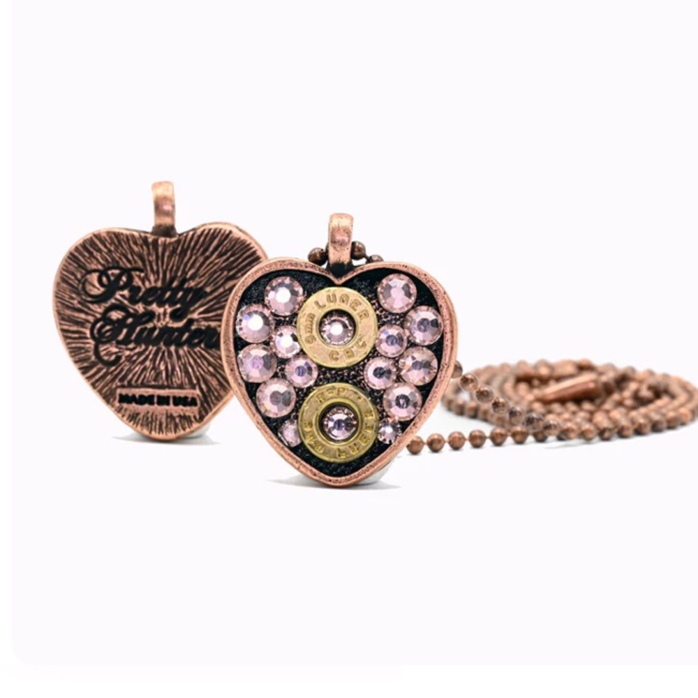 Pretty huntress heart bullet necklace